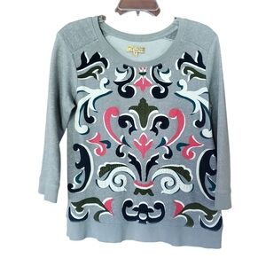 Princess Vera Wang Threaded Sweatshirt size MEDIUM Multicolor‎